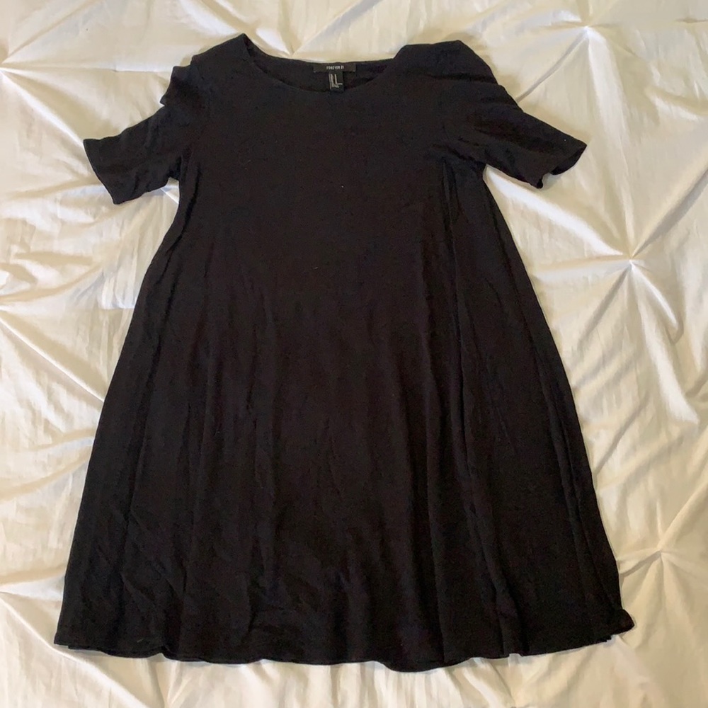 black shift dress
